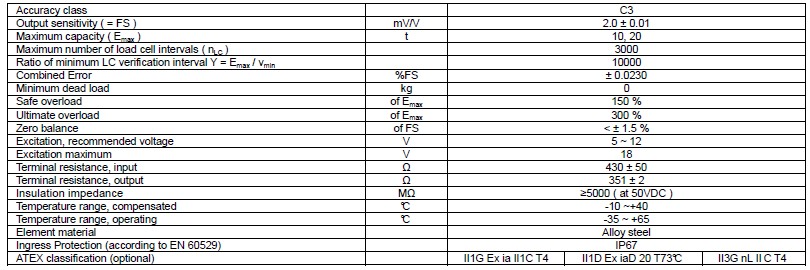 H3C-C3-10T稱重傳感器