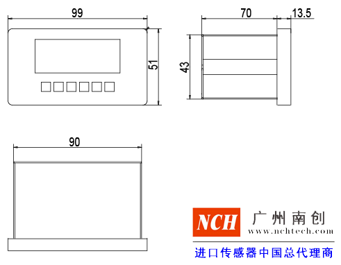 XK3190-C702控制儀表產(chǎn)品尺寸